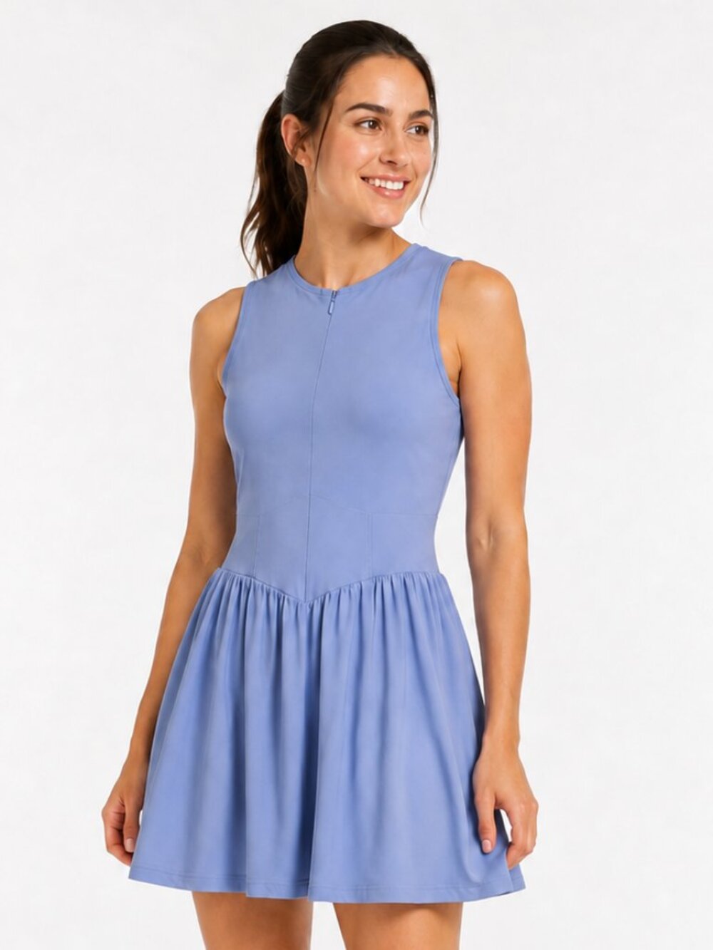 Blue Sleeveless Athletic Tennis Dress Built-In Shorts Women’s L